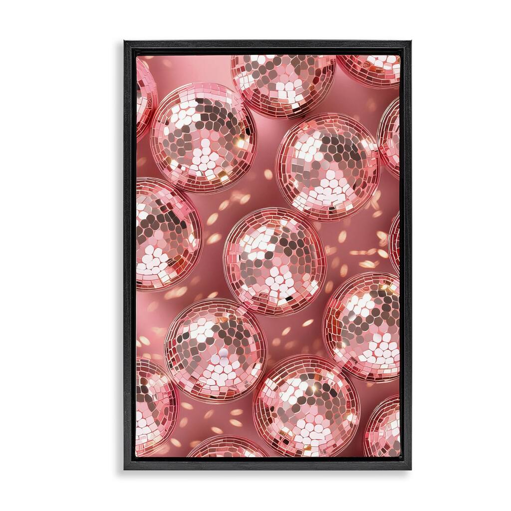 Stupell Disco Ball Shimmer Pattern Framed Floater Canvas Wall Art Design By LSR Design Studio