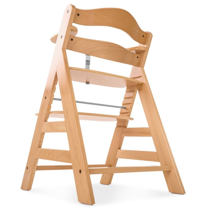 hauck AlphaPlus Grow Along Wooden High Chair w/White Tray Table & Grey Cushion - 16.5