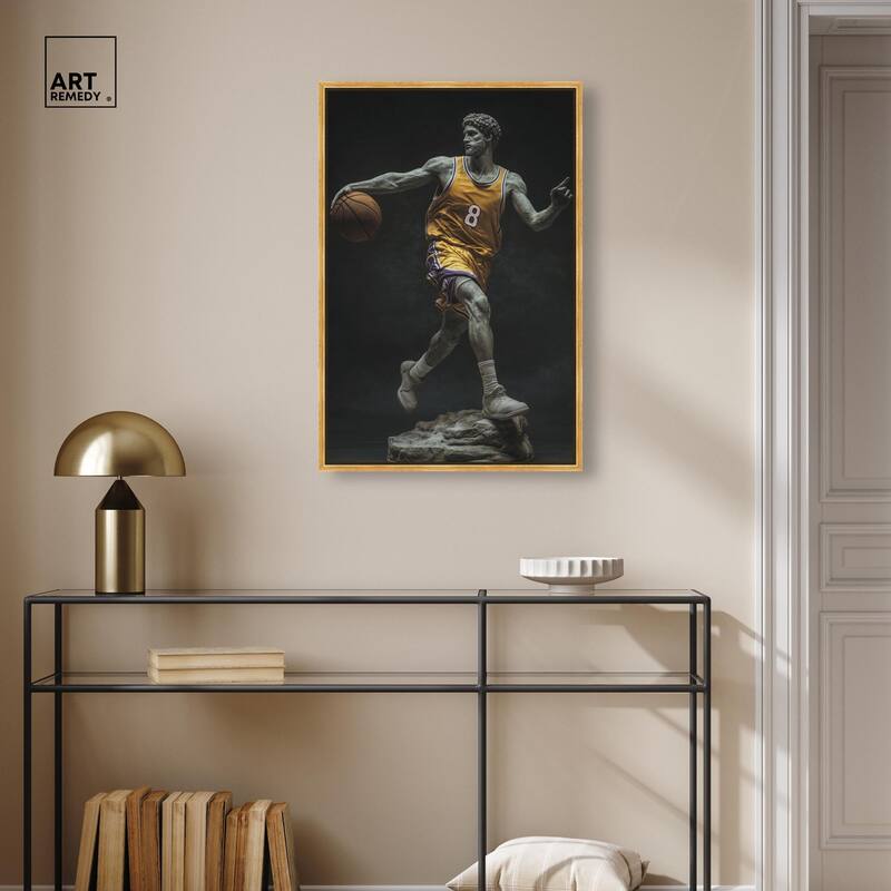 Basketball Yellow Uniform Canvas by Art Remedy