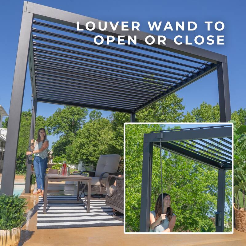Backyard Discovery Sarasota 10'x10' Galvanized Steel Louvered Pergola