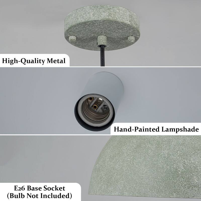 Industrial Modern Indian Gray Dome Pendant Light Kitchen Island - White - W15.75"