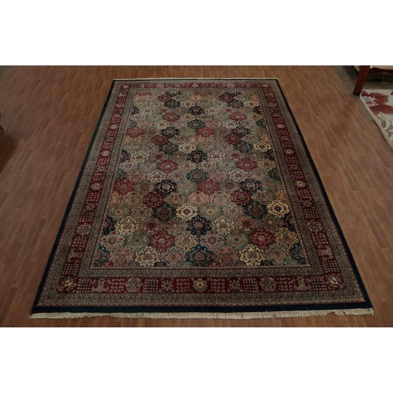 Hand Knotted Oriental 100% Wool Carpet Traditional Floral Multi-Colored Agra Area Rug - 17' 4'' X 11' 6''