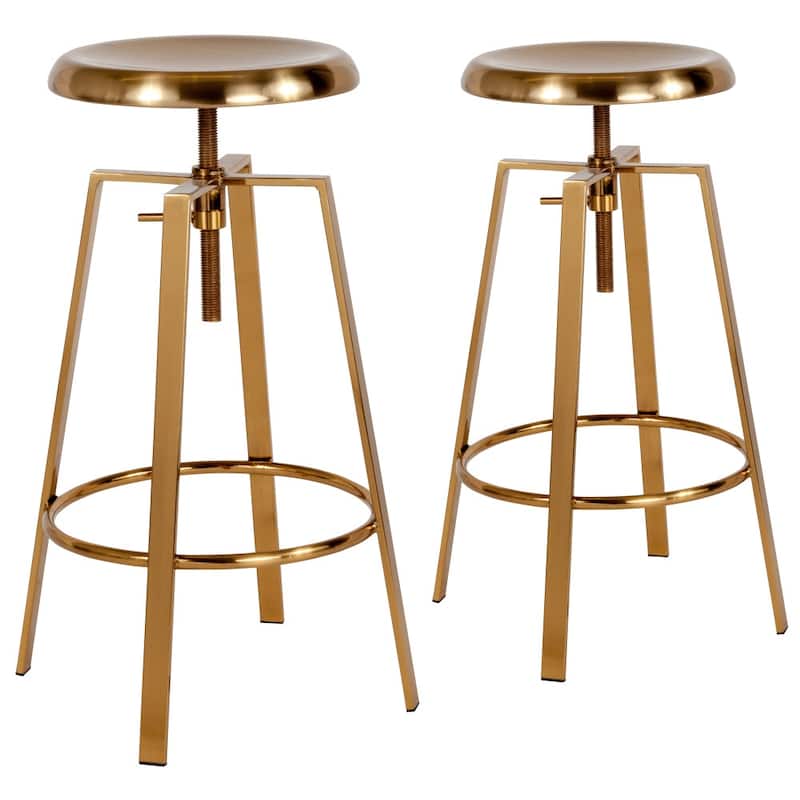 Industrial Style Barstool with Swivel Lift Adjustable Height Seat