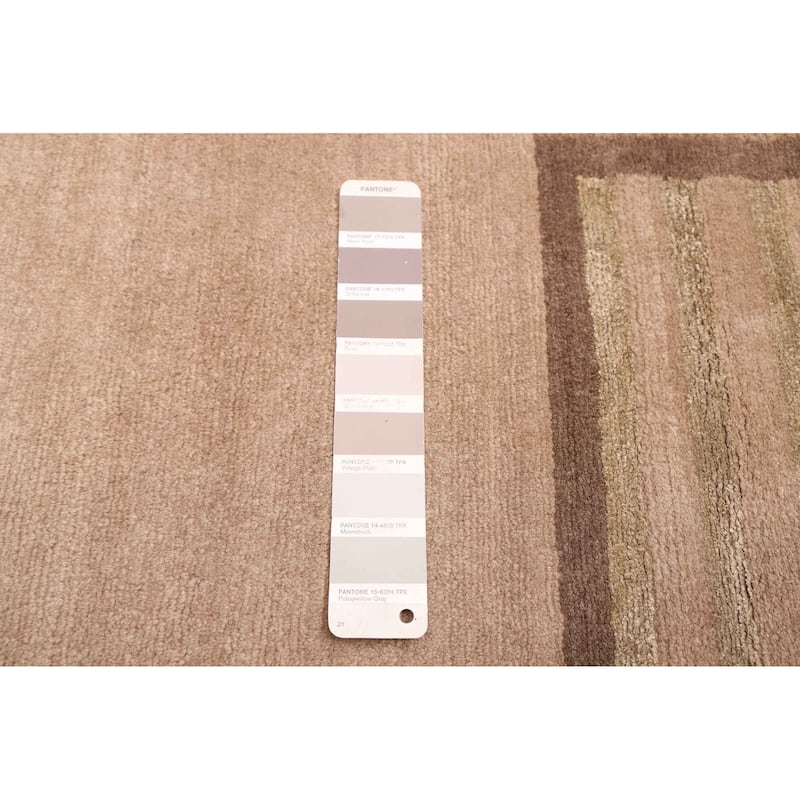 ECARPETGALLERY Hand-knotted Opulence Taupe Silk, Wool Rug - 6'0 x 8'10