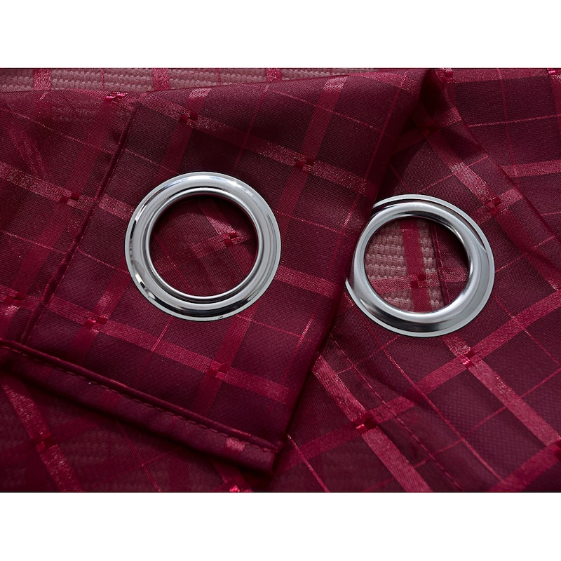 Wanda Striped Box Voile Single Grommet Curtain Panel - (1x) 54 x 90 in.