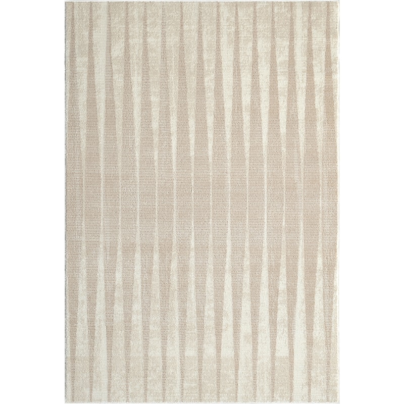 Abani Rugs TER150A Beige Cream Geometric Vertical Lines Neutral Transitional Area Rug