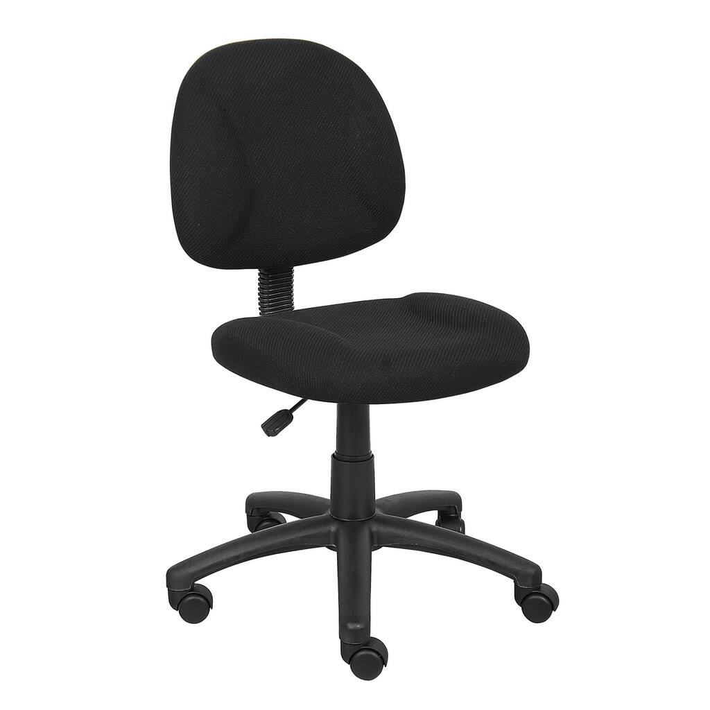 Nylon Black Boss Office Deluxe Posture Chair, 25" W x 25" D x 35-40" H