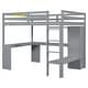 preview thumbnail 16 of 18, Full Size Loft Bed with L-shaped Desk, Wardrobe and Storage Shelves