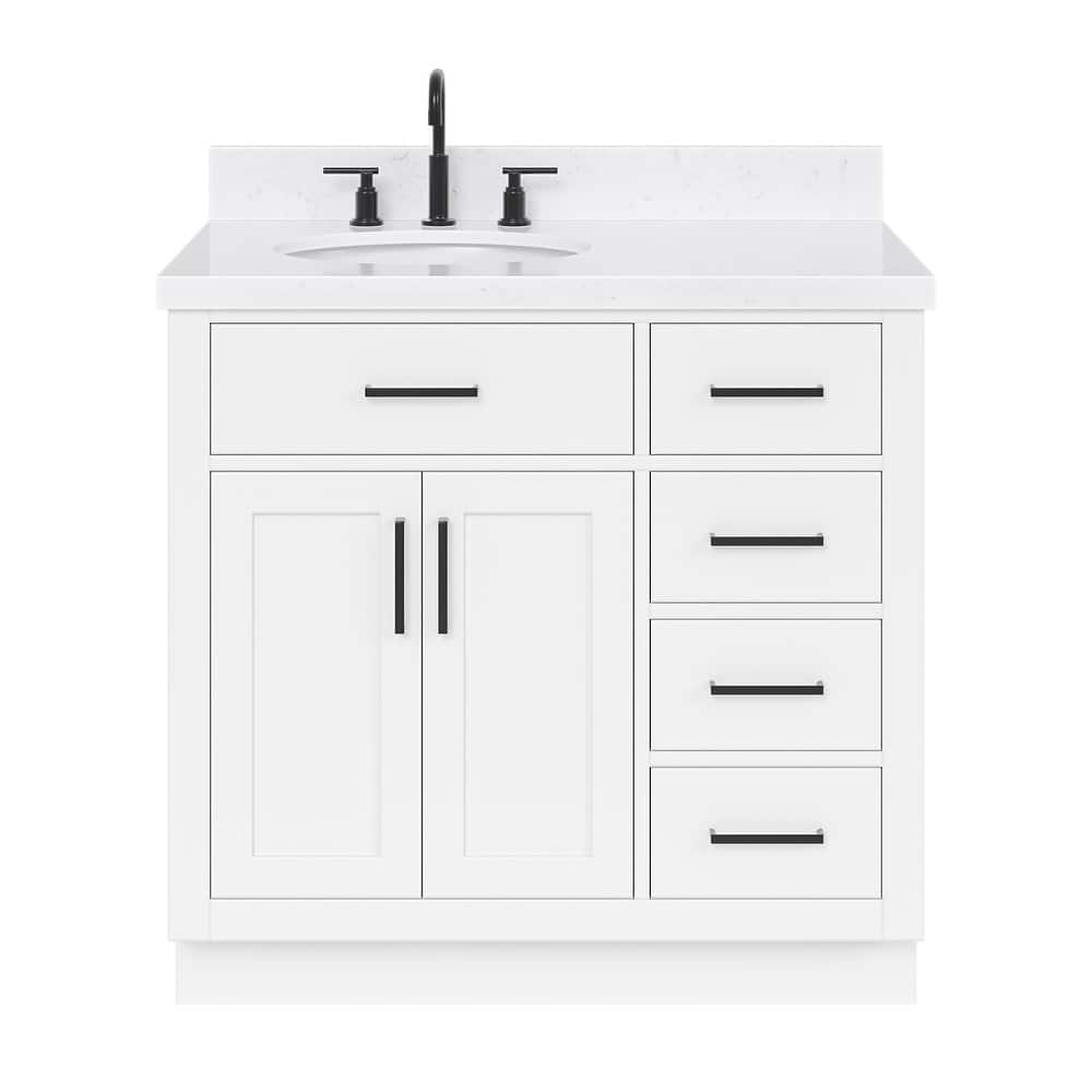 Ariel T036SLCQOVO Hepburn 36" Free Standing Single Basin Vanity Set