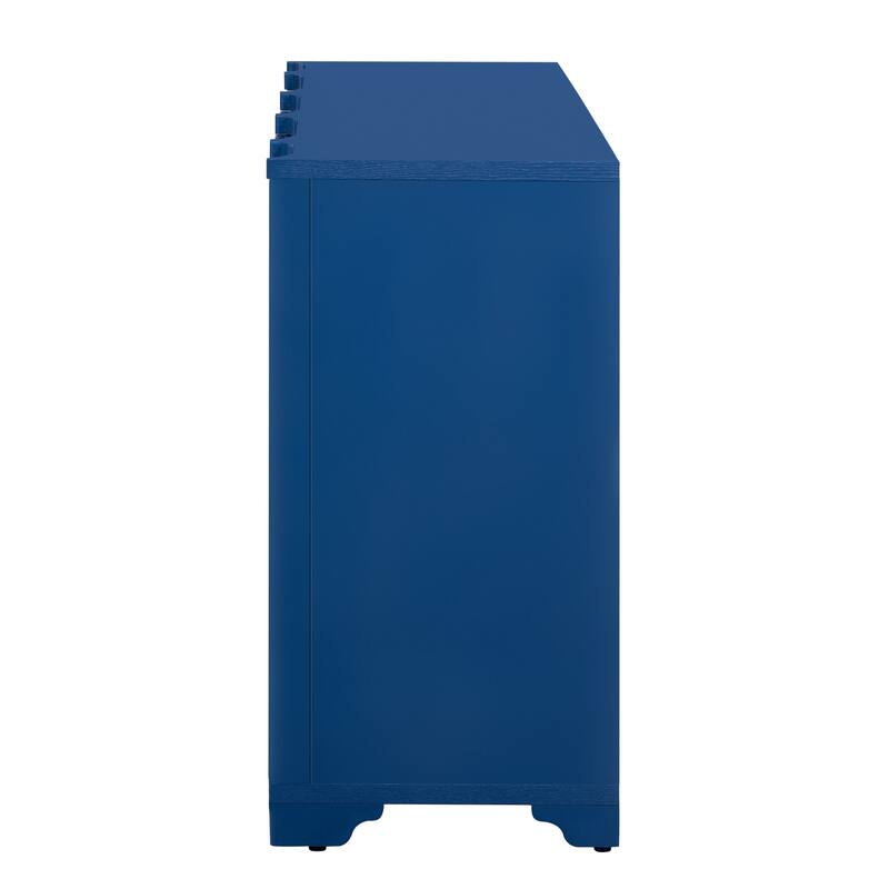 4-Door Wooden Sideboard Cabinet, Multifunctional Buffet Cabinet, Entryway Accent Cabinet with Internal Shelf & Triangular Legs