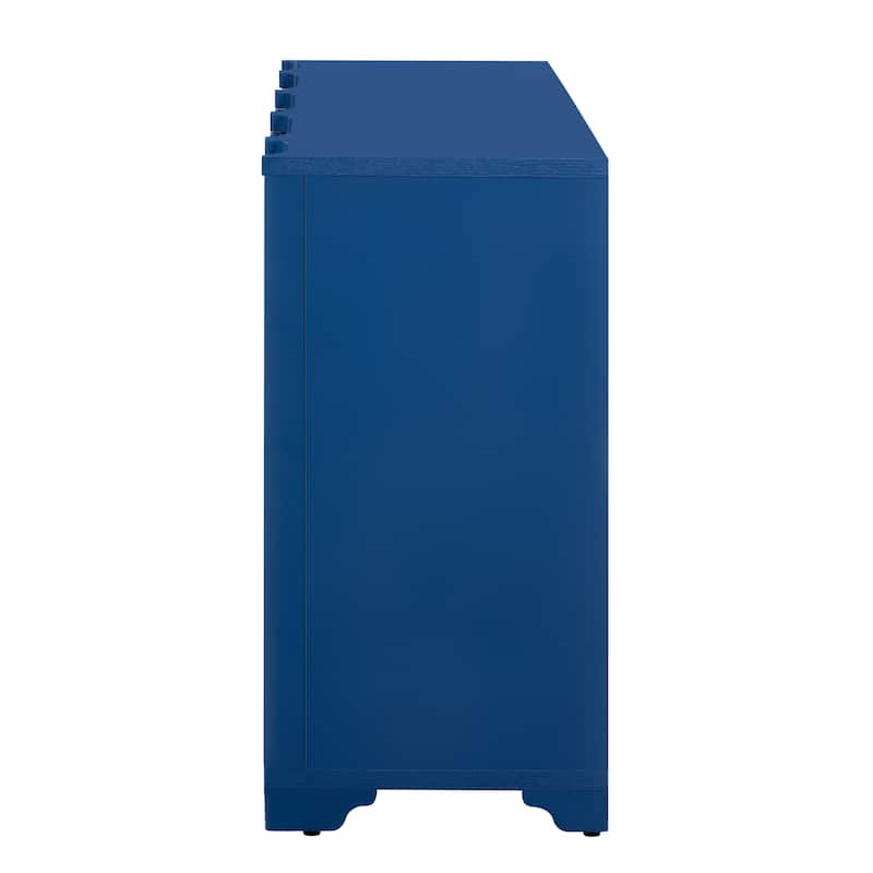 Roomfitters 4-Door Sideboard Buffet Cabinet with Textured Panel Design, Modern Storage Console for Living Room