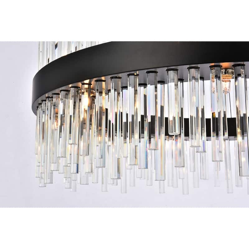 Indigo Home round crystal pendant in black