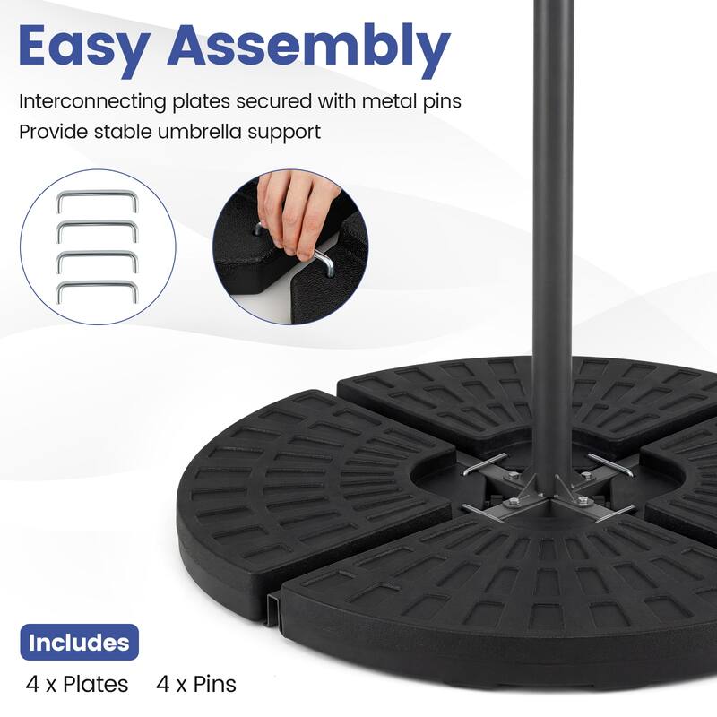Gymax 4-Piece 140 LBS Water or Sand Filled Round Weight Plate Set