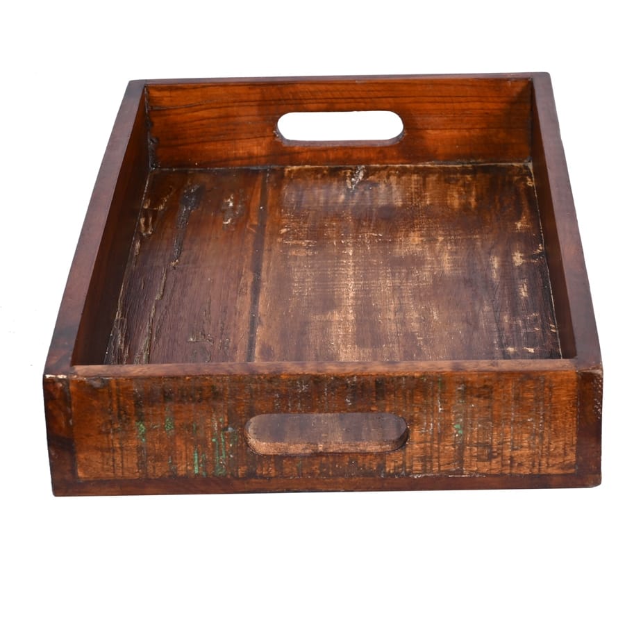 Solid wood Reclaimed 18 inch farmhouse serving tray, also used as decorative tray