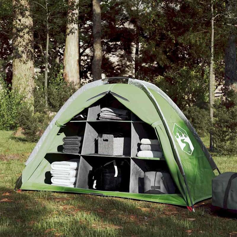 vidaXL Storage Tent 9 Compartments Green Waterproof - 49.2" x 19.7" x 26.8" - Green
