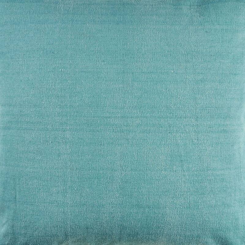 24" Teal Solid Square Throw Pillow with Embroidered Edges