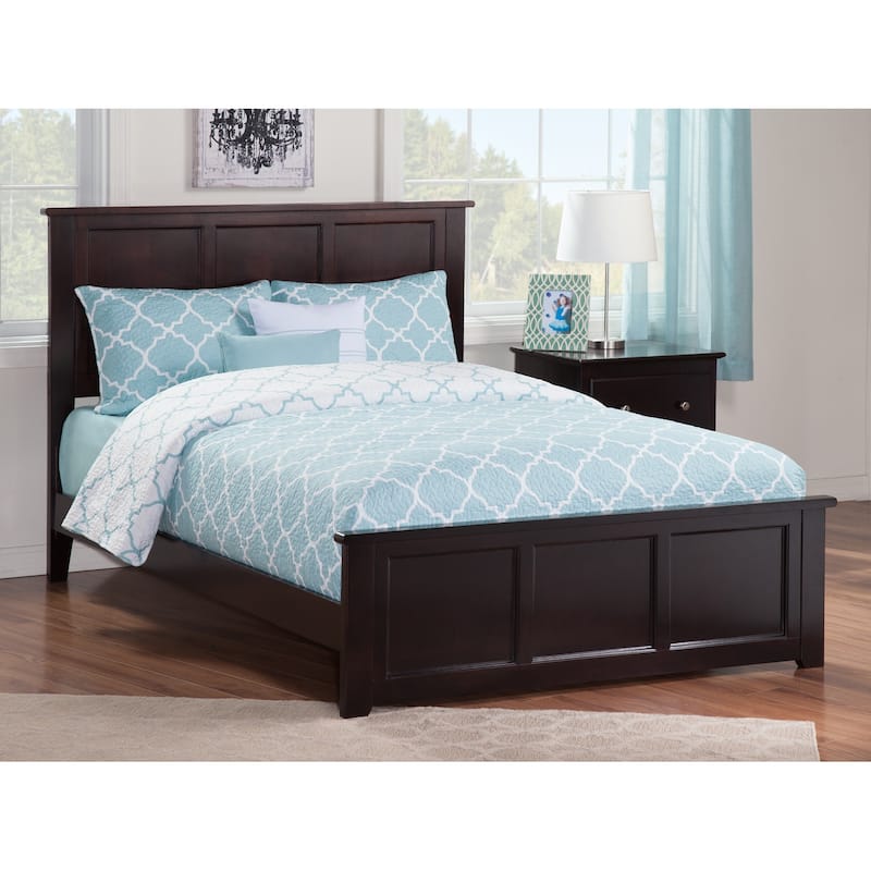 Madison Full Low Profile Wood Platform Bed with Matching Footboard in Espresso
