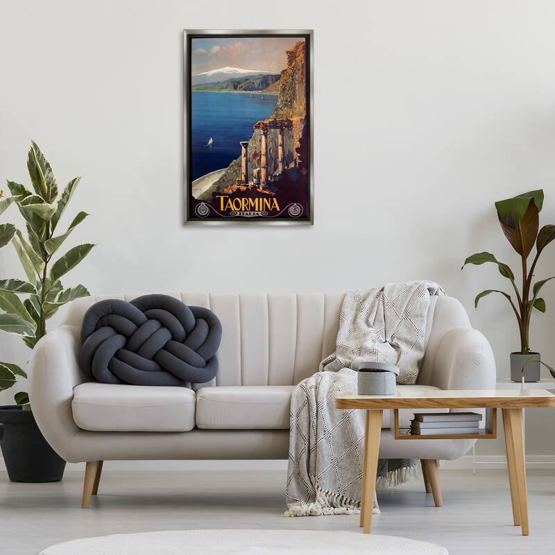 Stupell Tormina Italy Travel Poster Framed Floater Canvas Wall Art Design By Marcus Jules