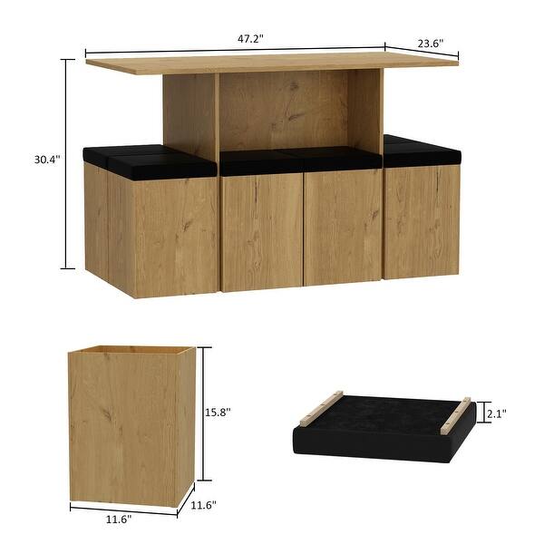 8piece Baxter Dining Set with Storage Chair Ottomans Bed Bath