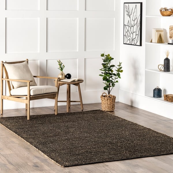 slide 2 of 50, Brooklyn Rug Co Jacky Classic Jute Blend Area Rug 4' x 6' - Charcoal