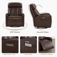 preview thumbnail 26 of 28, Kinsley Triple Motor Leather Power Swivel Recliner with Adjustable Lumbar