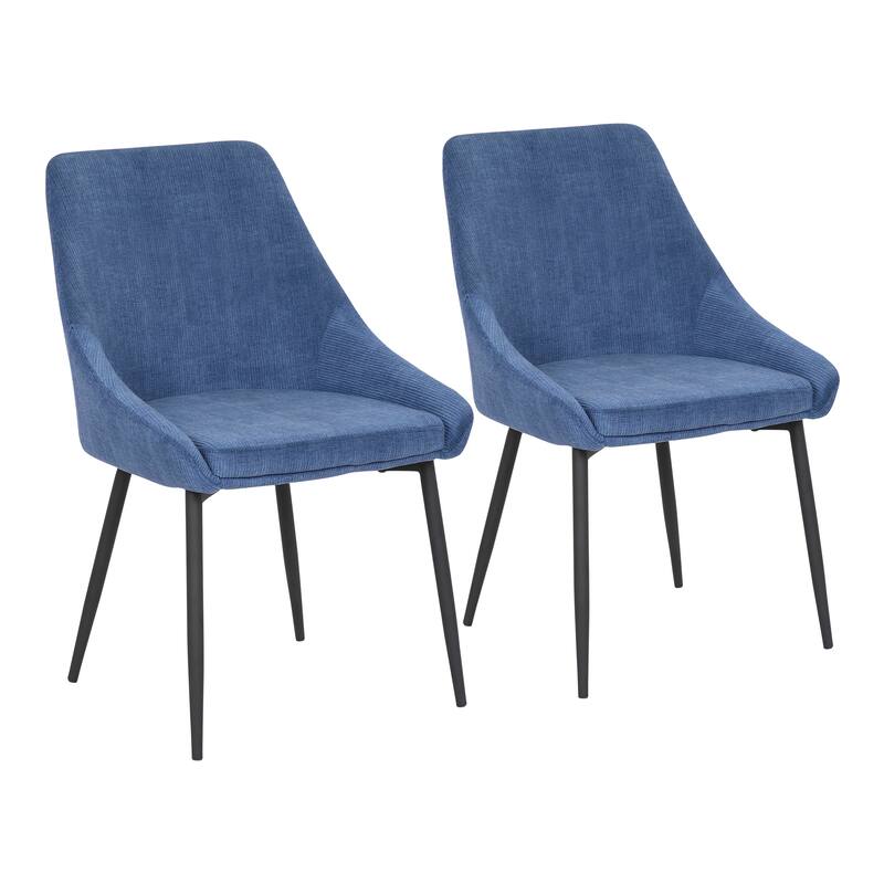 Silver Orchid Alba Upholstered Dining Chair with Black Metal Finish - Set of 2