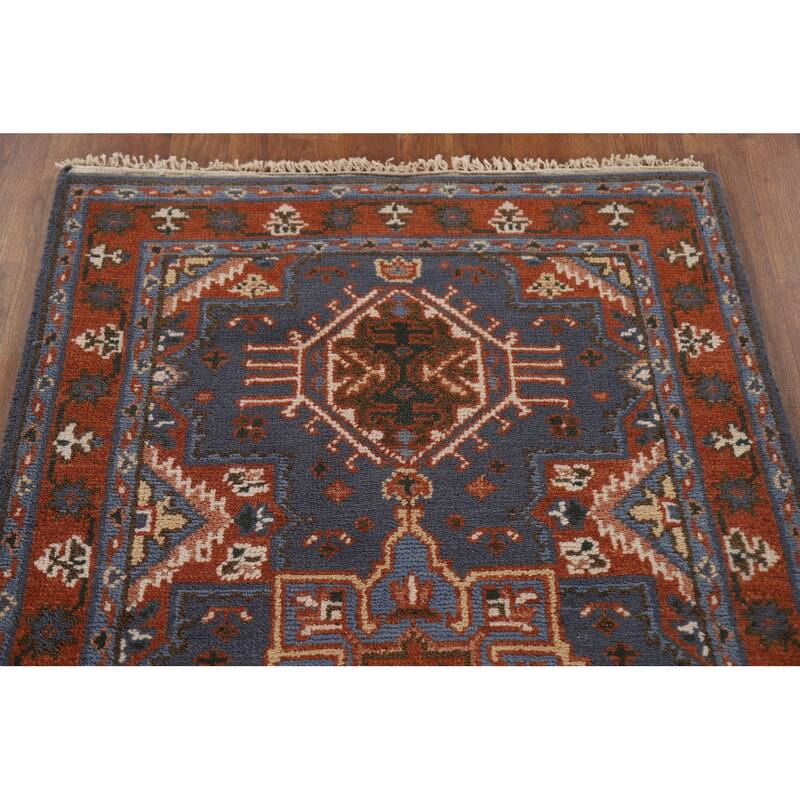 Geometric Kazak Oriental Area Rug Hand-knotted Wool Carpet - 3'0"x 5'0"
