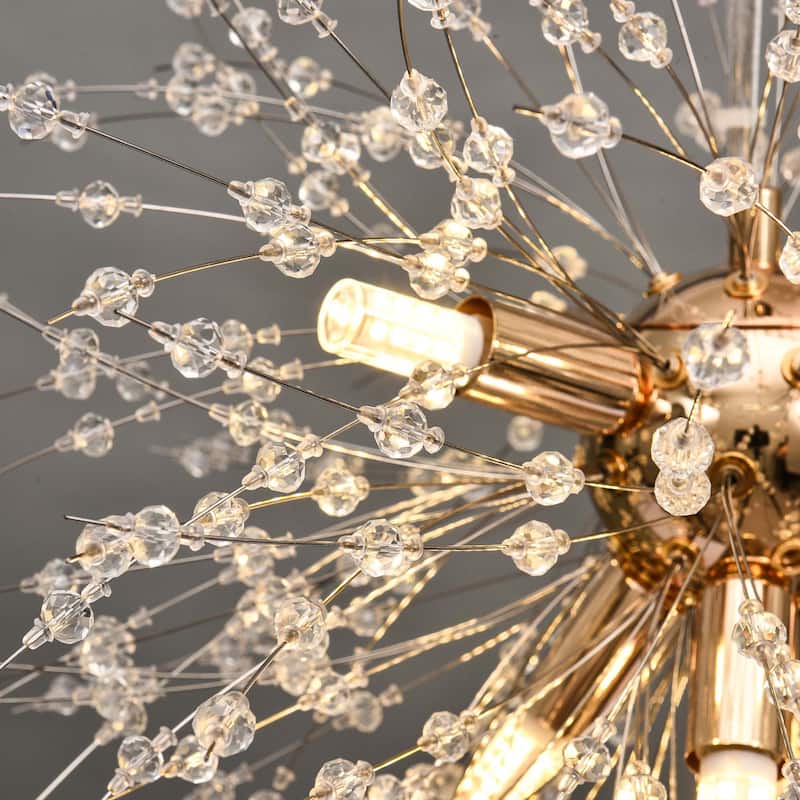 8/9/12/16-Light Modern Linear Sputnik Globe Pendant Starburst Firework Crystal Chandelier