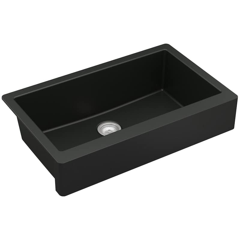 Karran USA QAR-740 Retrofit Farmhouse/Apron-Front Quartz/Granite 34" - Black