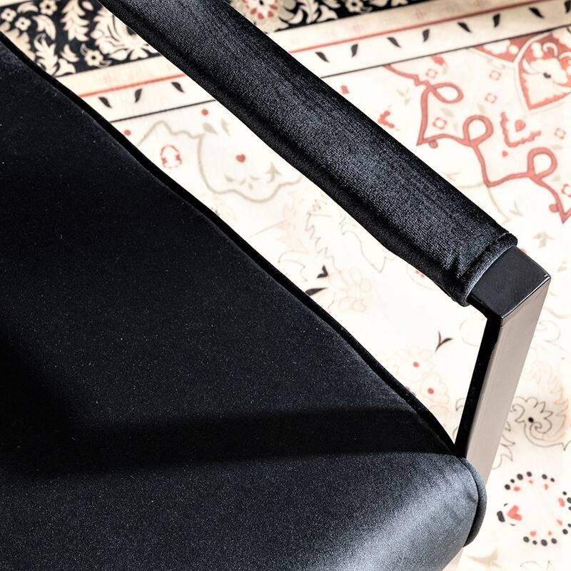 Hosam 25.4" Velvet Upholstery Metal Arms Chair