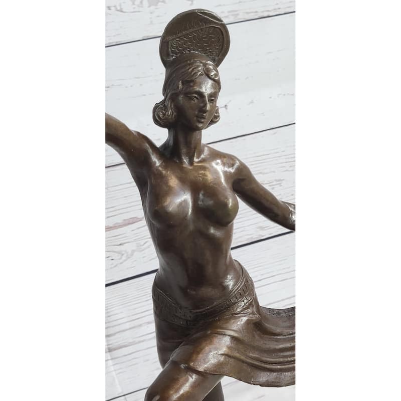 French Reproduction Bronze Sculpture Dancer By Molins-Balleste Marble Statue Art