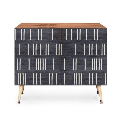 Holli Zollinger Bogo Denim Mudcloth Wood Credenza - Wood-Finish-Legs