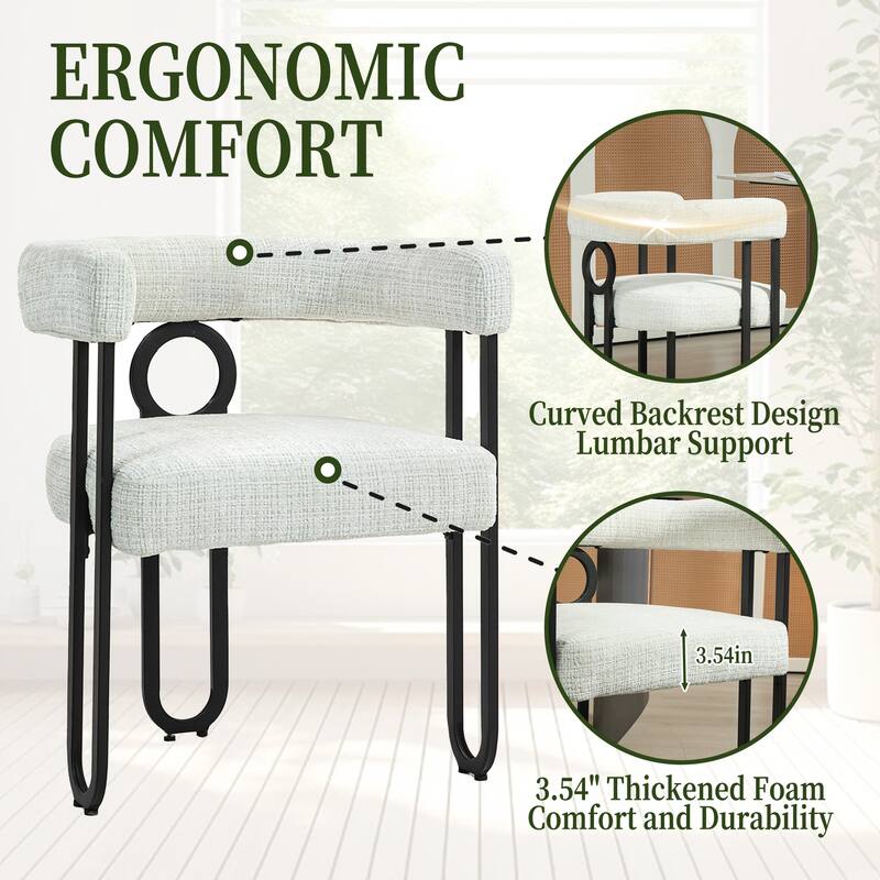 2 PCS PU Leather Upholstered Dining Chair Set wMetal Legs