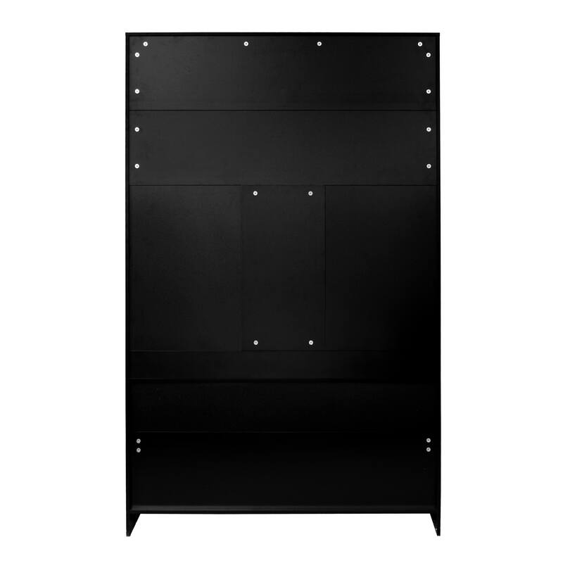 Roomfitters 3-in-1 Entryway Bench with Coat Rack, Adjustable Shelves and 7 Hooks, 43.3" Hall Tree for Entrance or Living Room