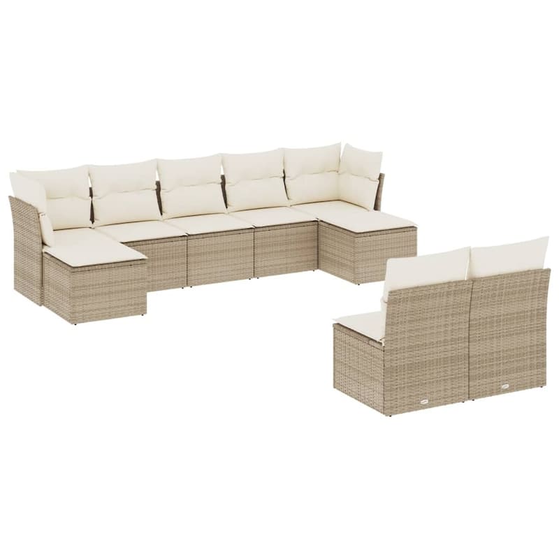 vidaXL Garden Sofa Set Beige PE rattan Large Modular Garden Sofa Set - 21.7 x 21.7 x 14.6