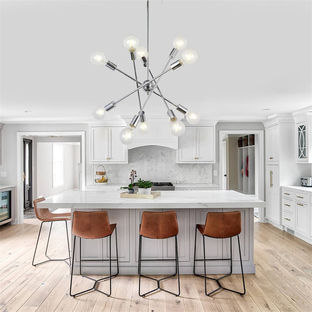 10-Light Mid-Century Modern Sputnik Chandelier