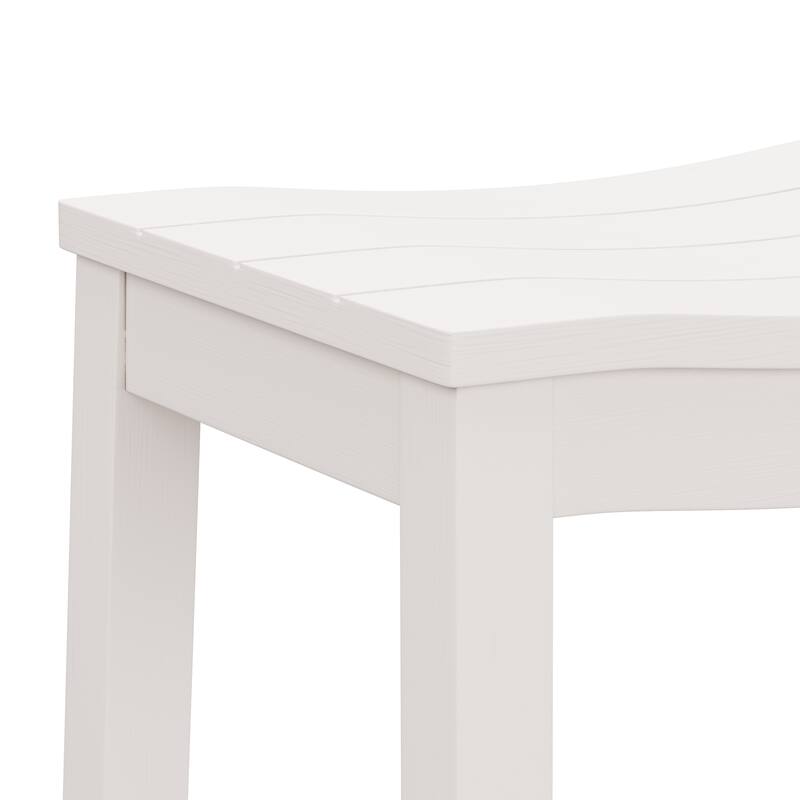 Hillsdale Fiddler Wood Backless Counter Height Stool, White