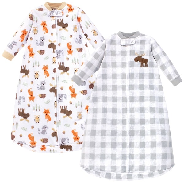 slide 1 of 1, Hudson Baby Infant Boy Long-Sleeve Fleece Sleeping Bag, Woodland, 0-9 Months - Woodland - 0-9 Months 0-9 Months - Woodland