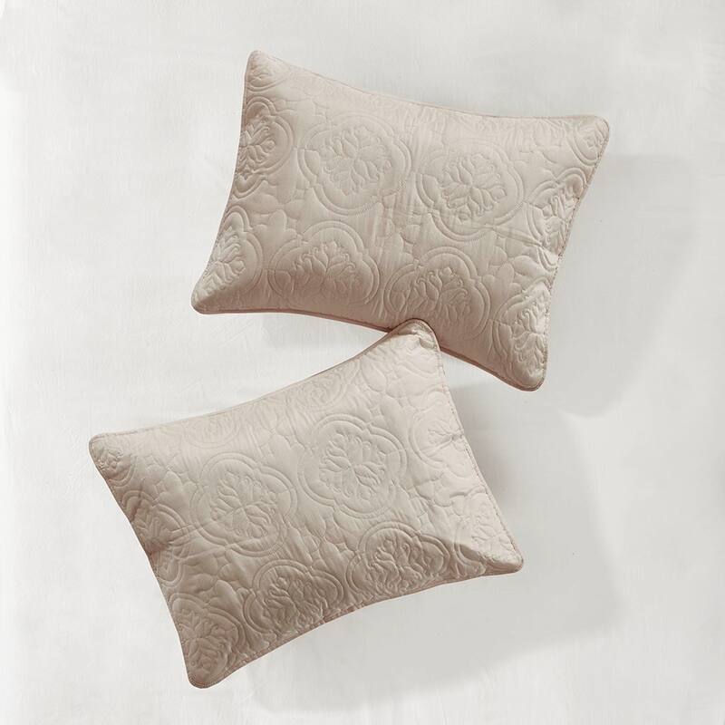 3 Piece Reversible Bedspread Set Cream Full/Queen