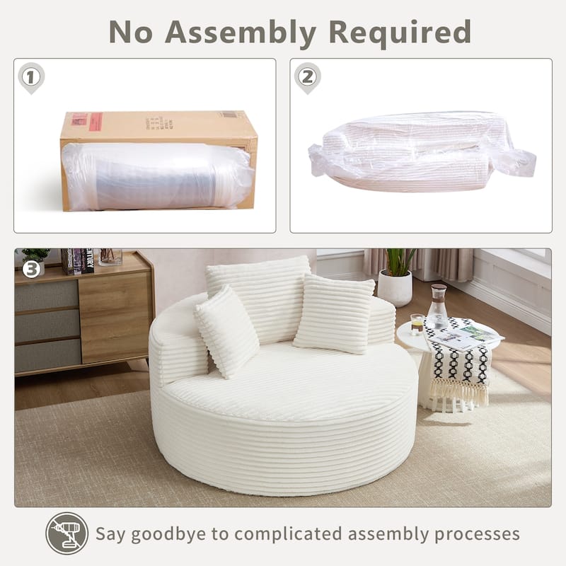 Sectional Modular Daybed Couch, Round Sofa Bed with Memory Foam, Sleeper Sofa with Removable Cushions
