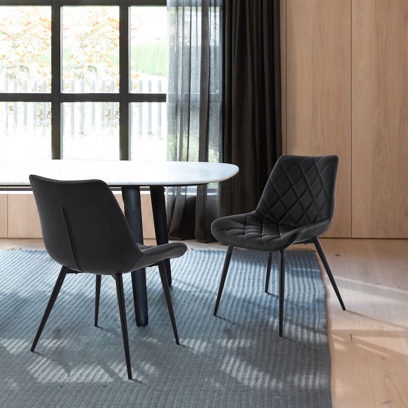 Loralie Faux Leather and Black Metal Dining Chairs - Set of 2