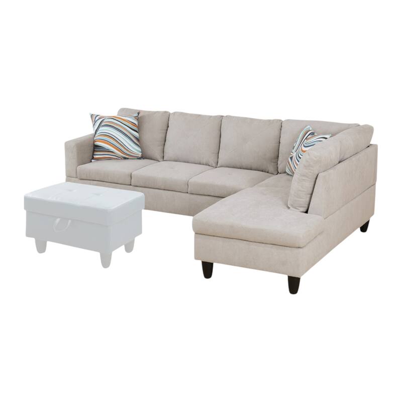 KISRAIS 97" Wide 2-Piece Upholstered Sectional Sofa Set for Small Space
