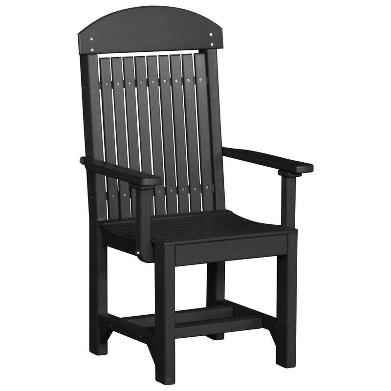 Set of 4 Poly Lumber Classic Dining Chairs - Arm Chair - Black - Dining Height