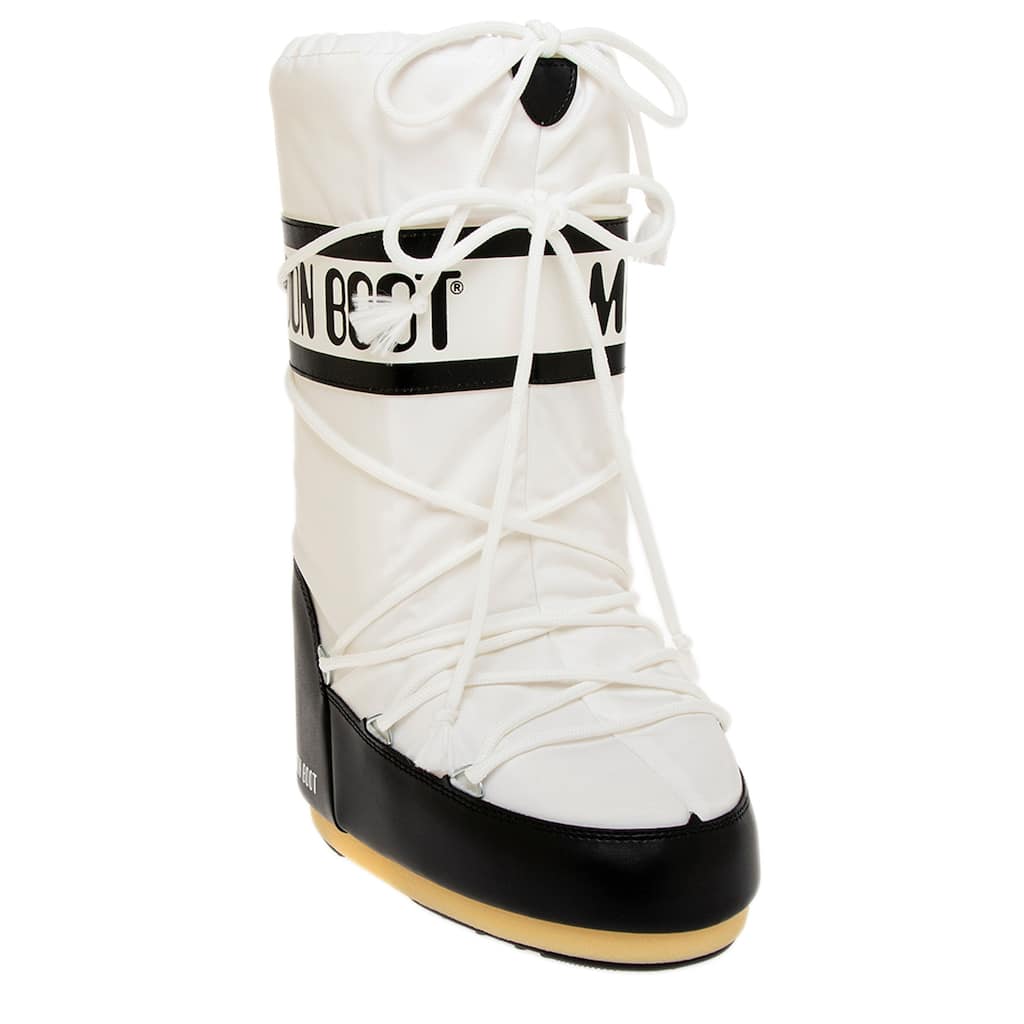 Moon Boot Icon Colourblock Nylon Boots - White with Black