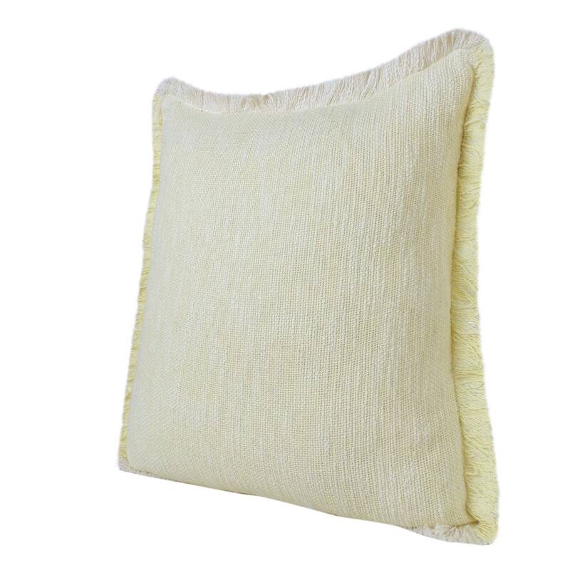 Sevita Two-Tone Cotton Fringe Throw Pillow