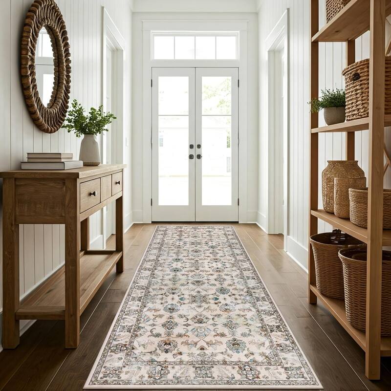 Delara Machine Washable Area Rug, Soft & Durable, Non-Slip Backing, Eco- Friendly GRS certified.