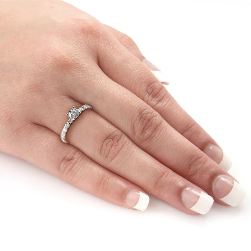 Auriya 14k Gold 1 1/2ctw Classic Round Diamond Engagement Ring