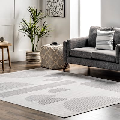 Nuloom Fae SpinClean Geometric Shapes Machine Washable Area Rug