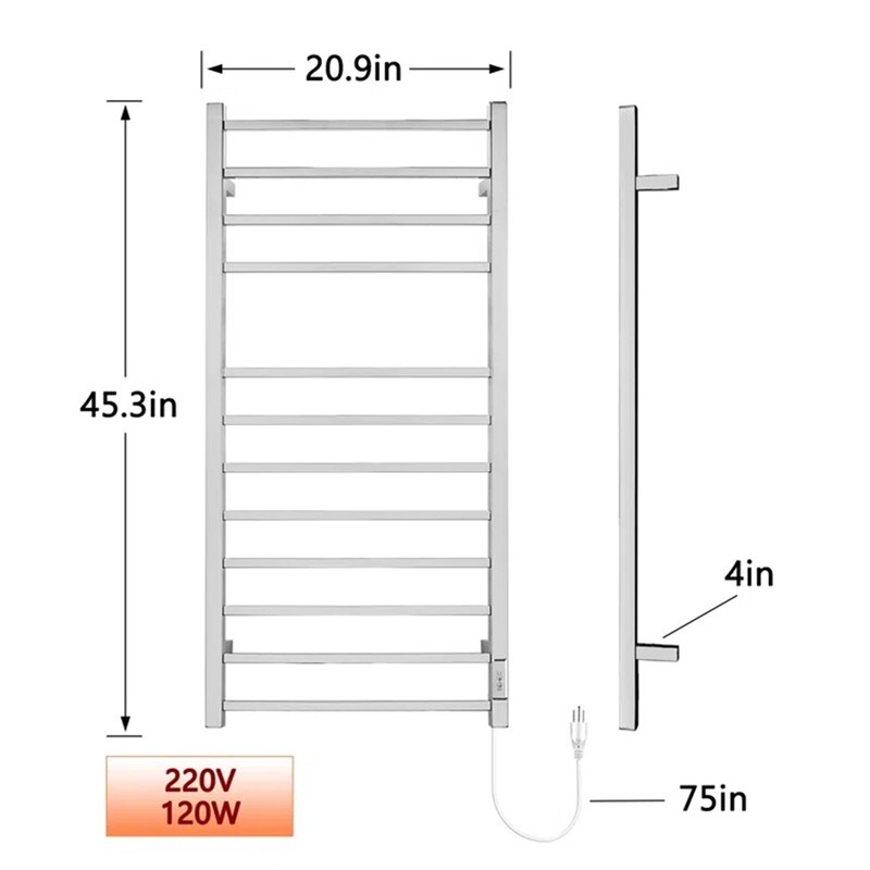 Smart Electric Heated Towel Rail Stainless Steel Bathroom Towel Heated  Drying Rack 110v/220v Towel Warmer Bathroom Accessories