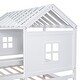 preview thumbnail 8 of 7, Twin Size Pine Wood House Platform Bed with Safety Rails and Two Storage Drawers